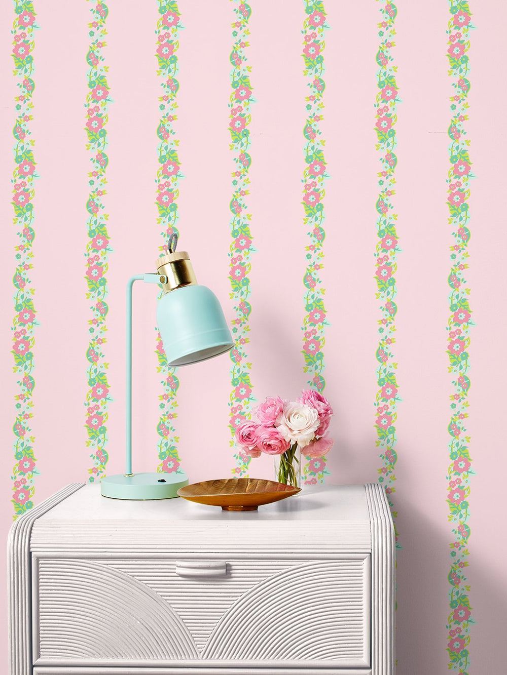 floral-stripe-wallpaper-by-barbie-piggy-bank-green