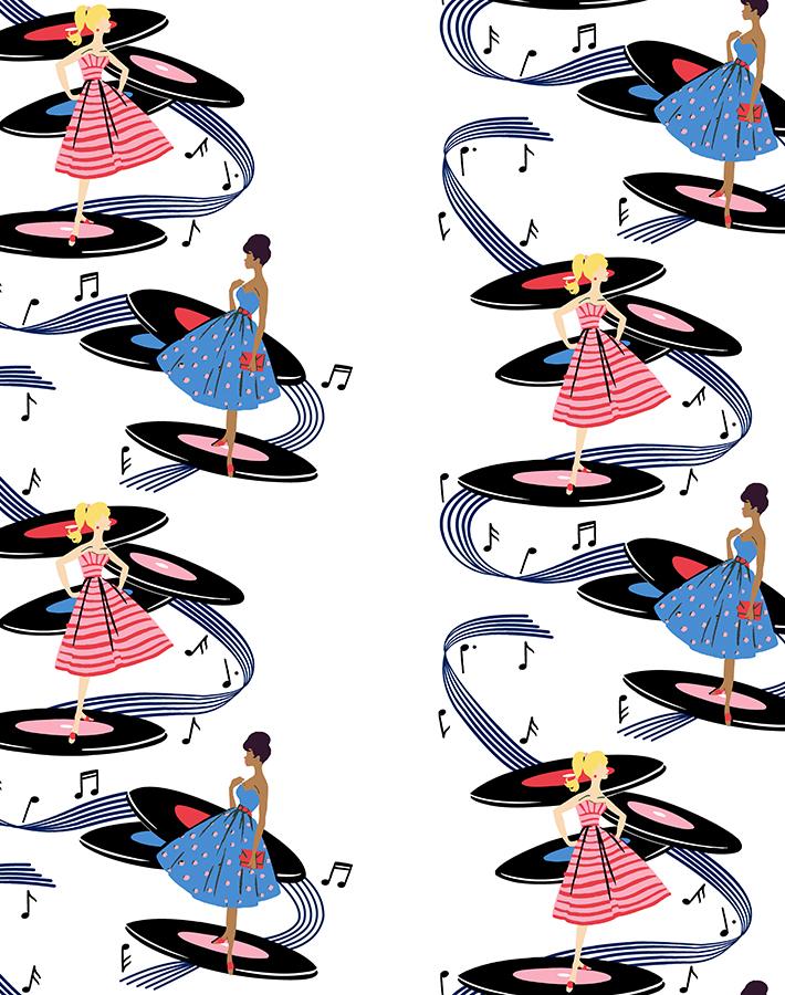 galaxy records wallpaper by barbie cerulean pink