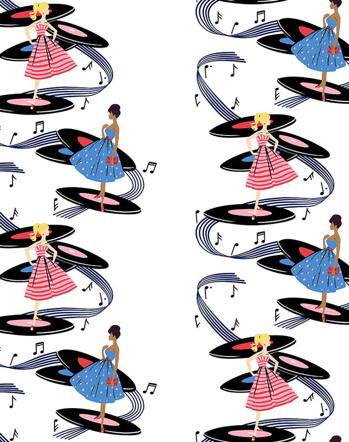 'Galaxy Records' Wallpaper by Barbie™ - Cerulean Pink