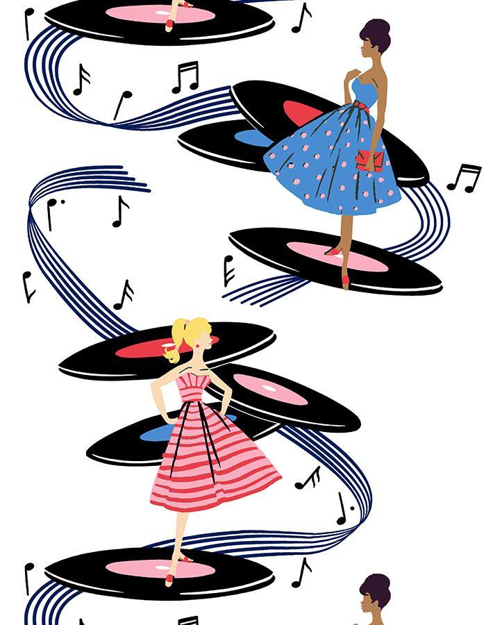 galaxy records wallpaper by barbie cerulean pink