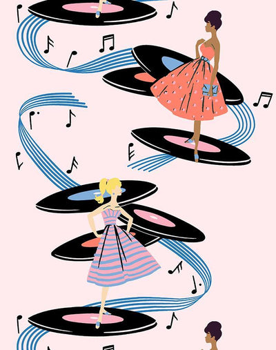 galaxy records wallpaper by barbie pale pink