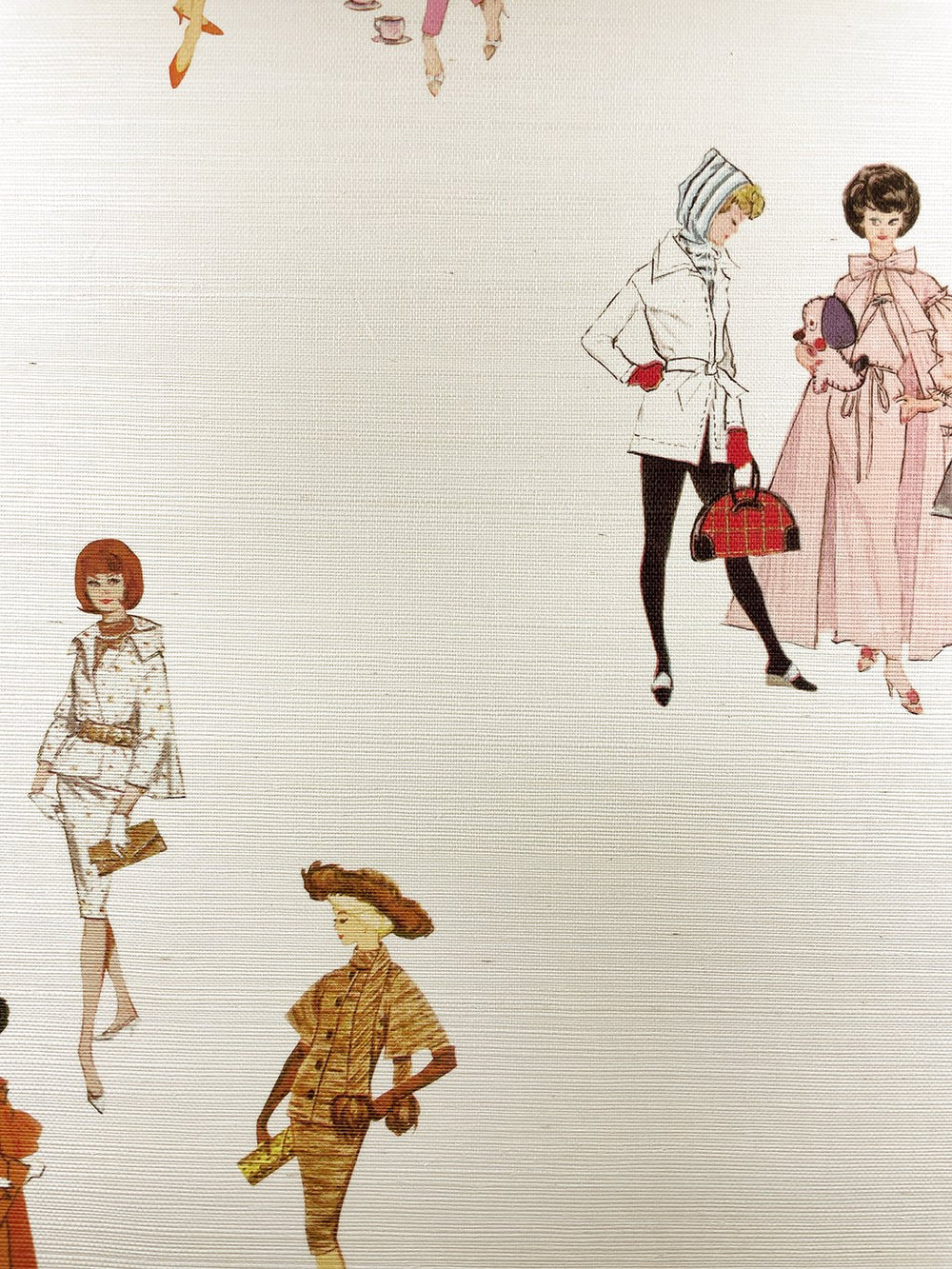 1960s barbie grasscloth wallpaper by barbie cream