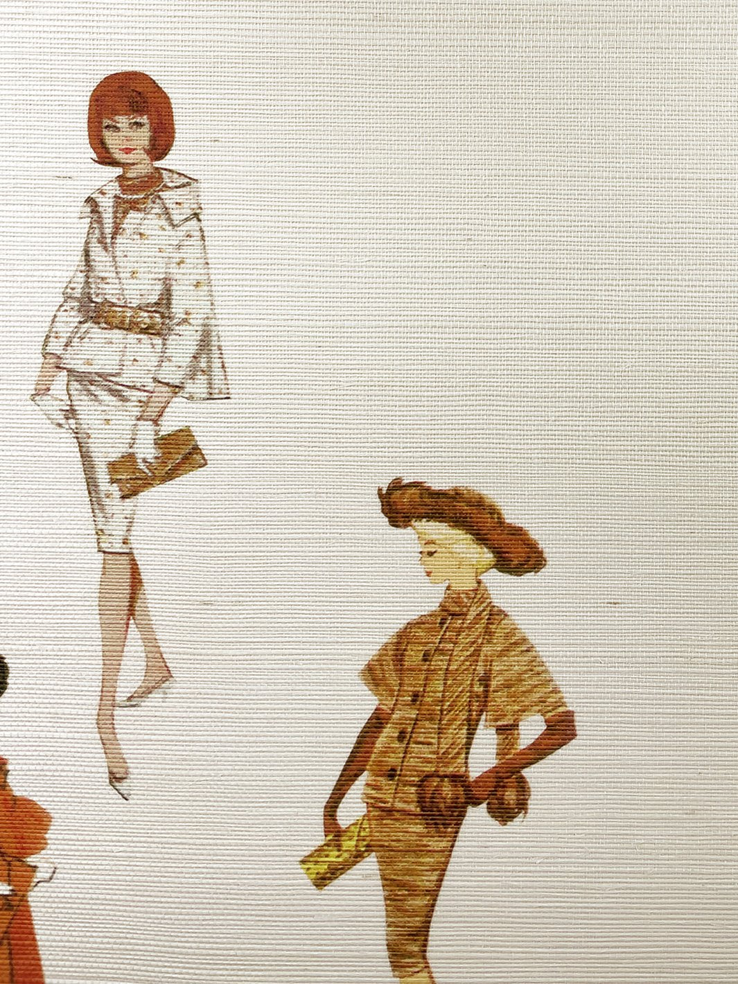 1960s barbie grasscloth wallpaper by barbie cream