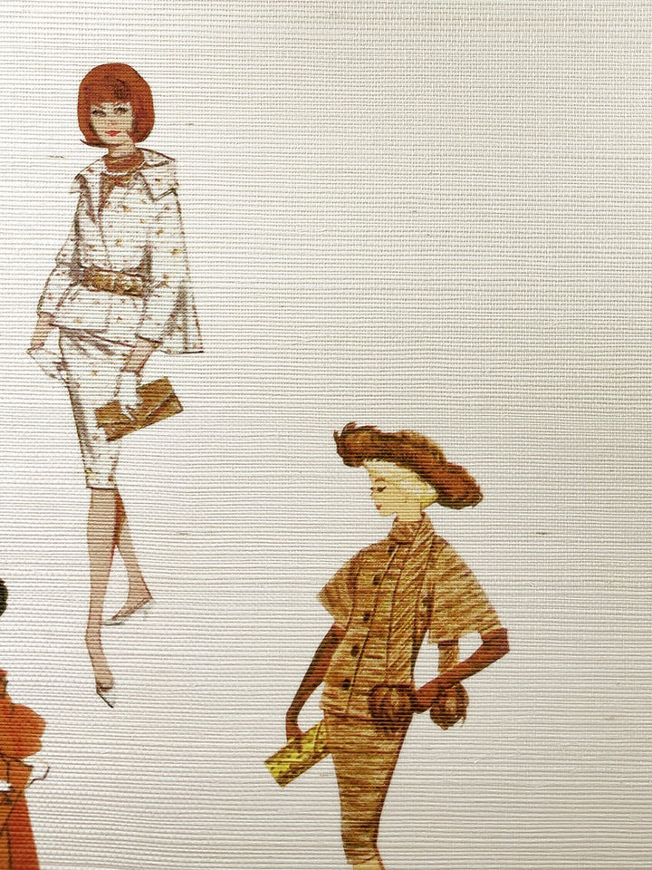 1960s barbie grasscloth wallpaper by barbie cream
