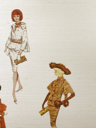 '1960s Barbie™' Grasscloth' Wallpaper by Barbie™ - Cream