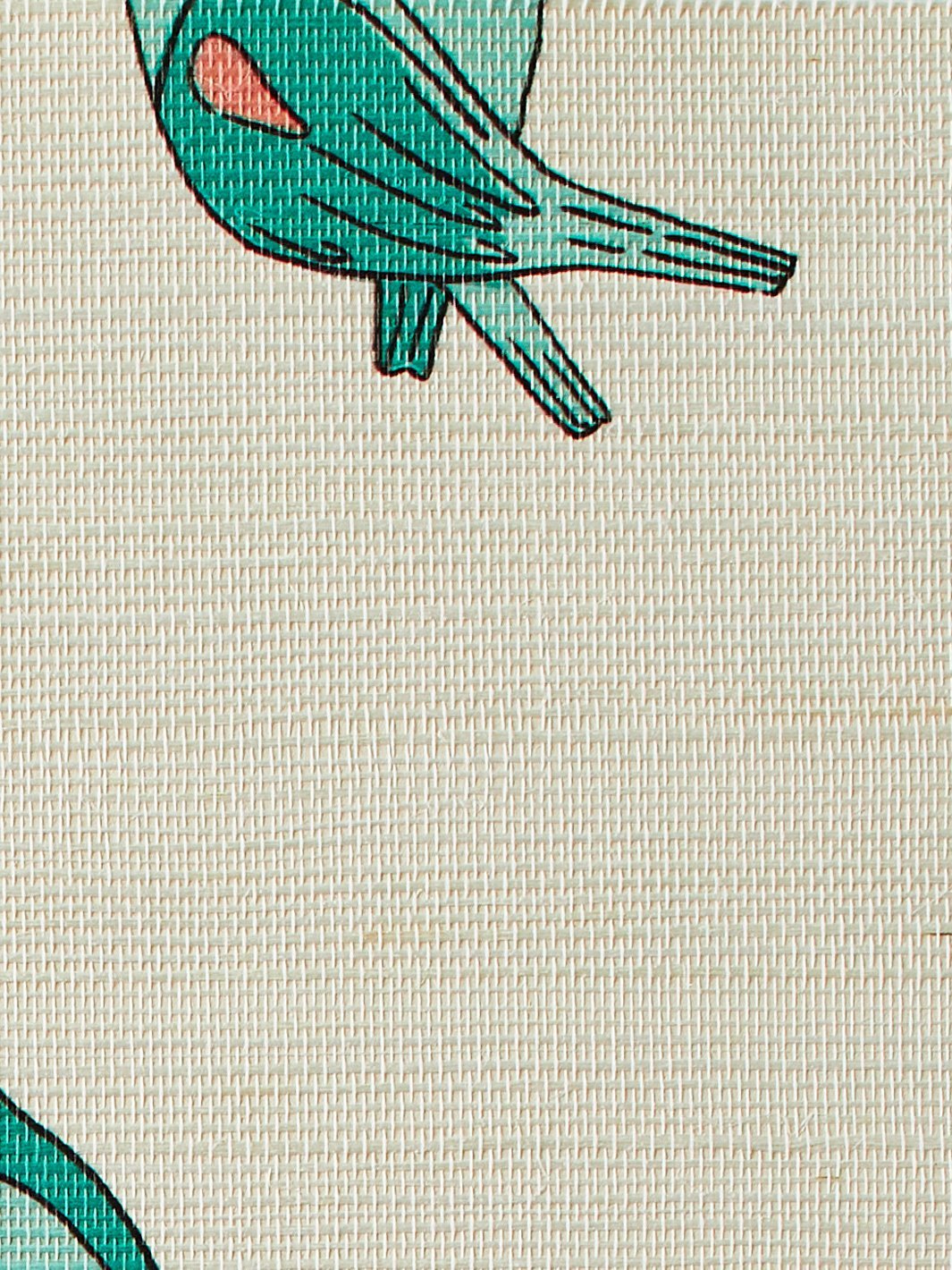 'Alexandrine Parakeet Small' Grasscloth' Wallpaper by Tea Collection