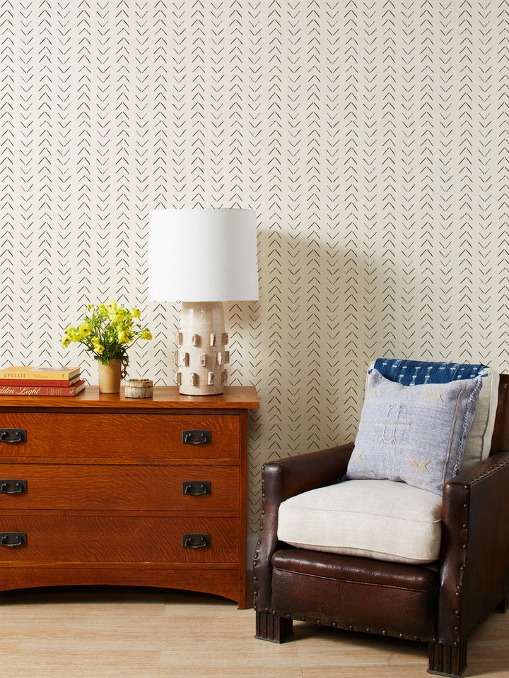 arrows chocolate grasscloth