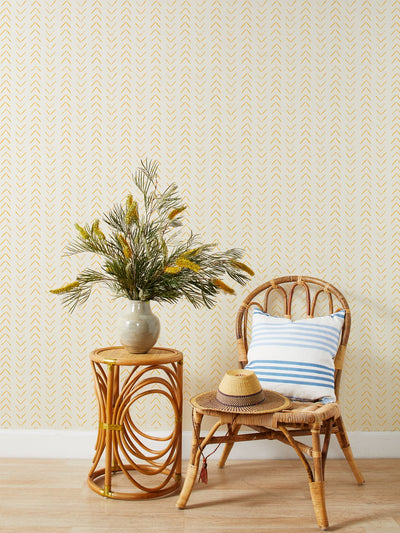 'Arrows' Grasscloth' Wallpaper by Nathan Turner - Gold