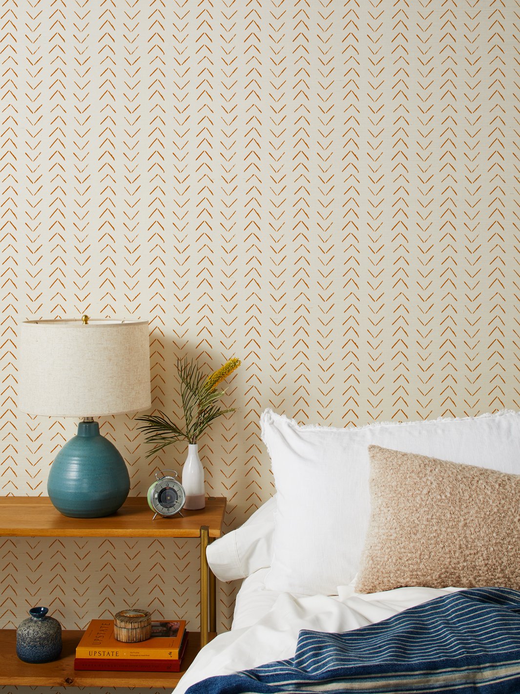 'Arrows' Grasscloth' Wallpaper by Nathan Turner - Terracotta