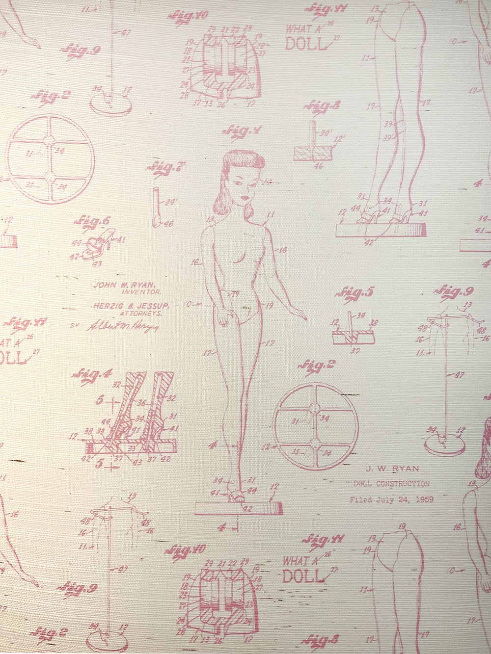 barbie blueprint grasscloth wallpaper by barbie ballet slipper
