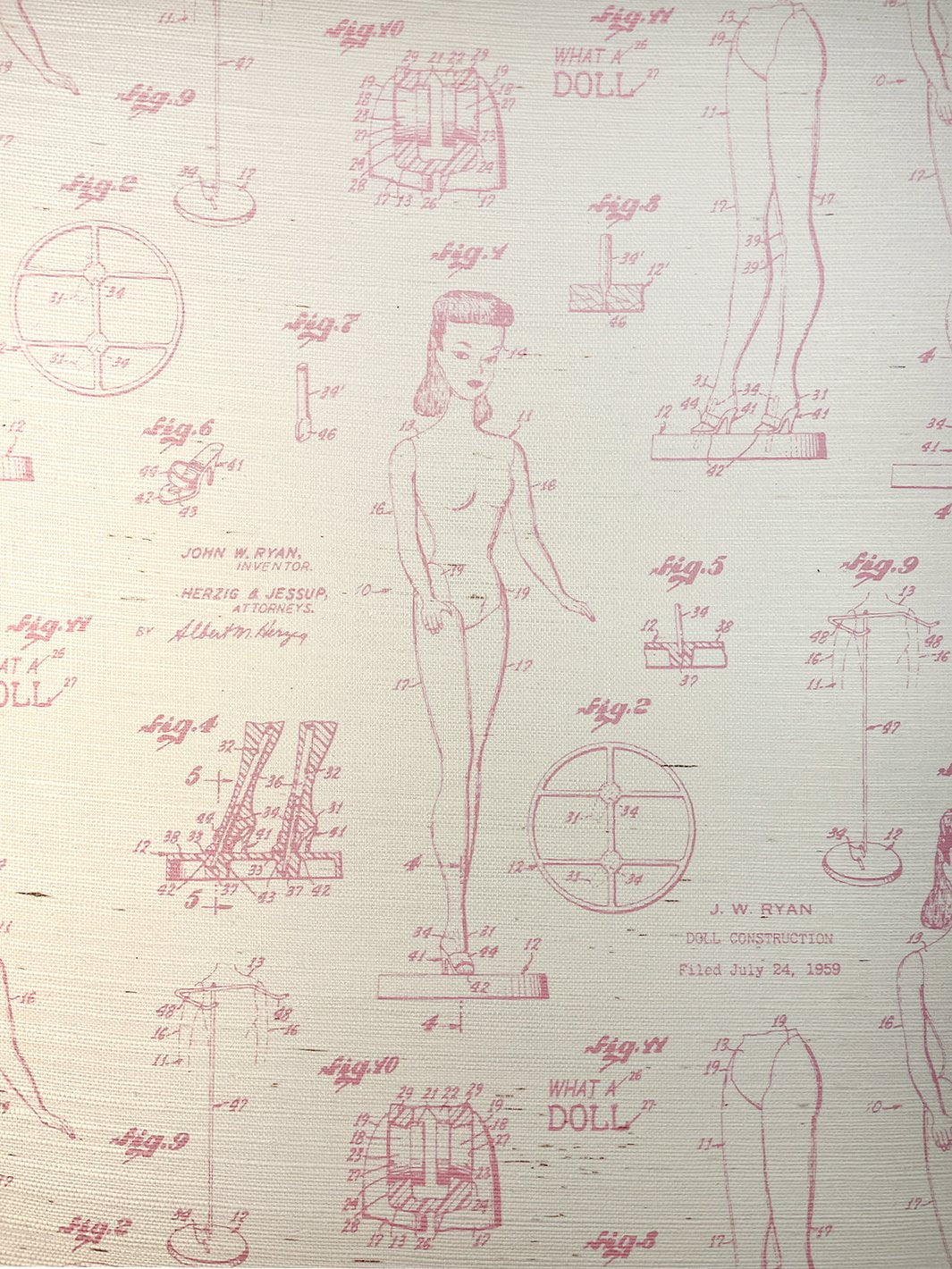 barbie blueprint grasscloth wallpaper by barbie ballet slipper