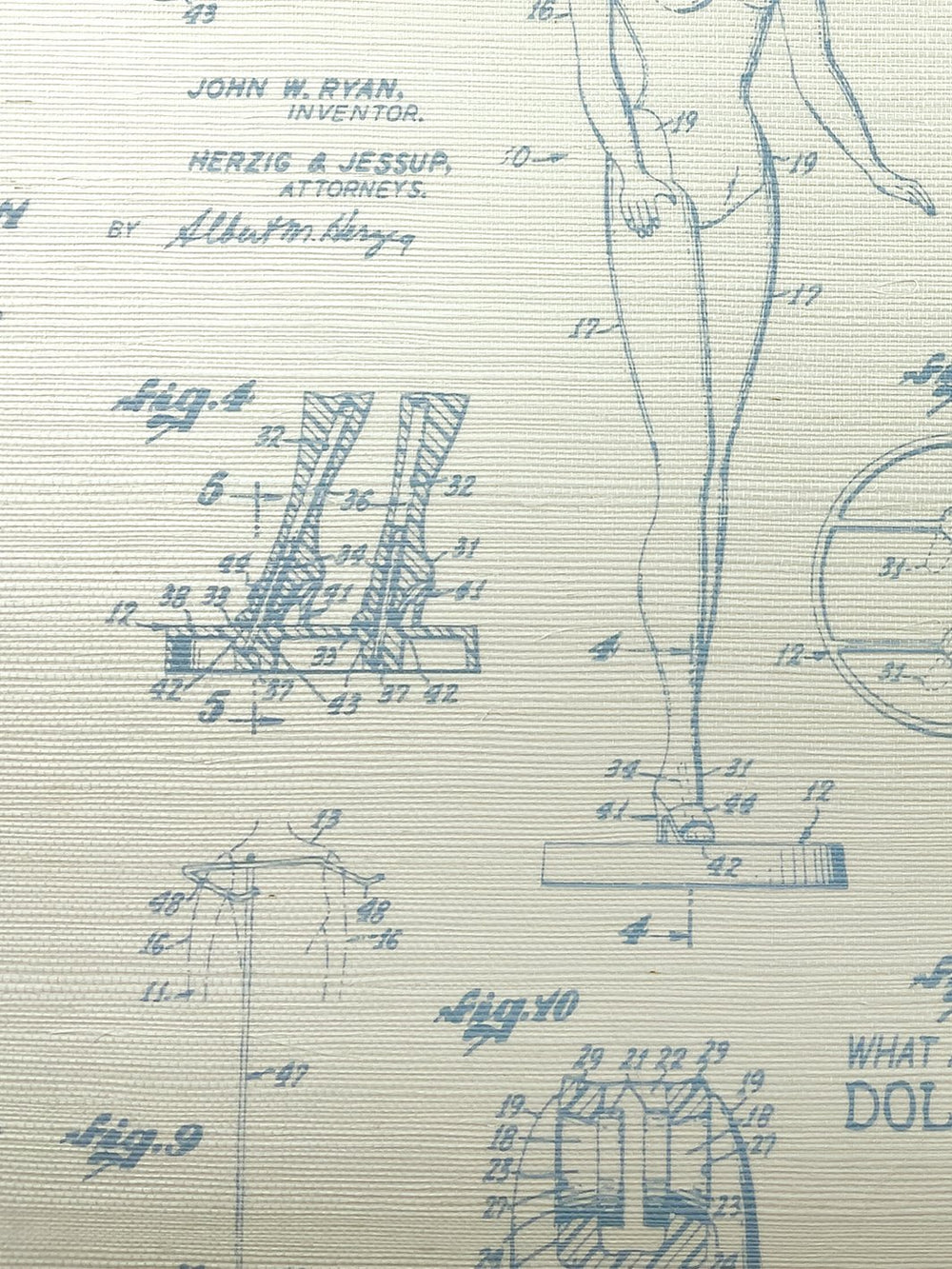 barbie blueprint grasscloth wallpaper by barbie denim