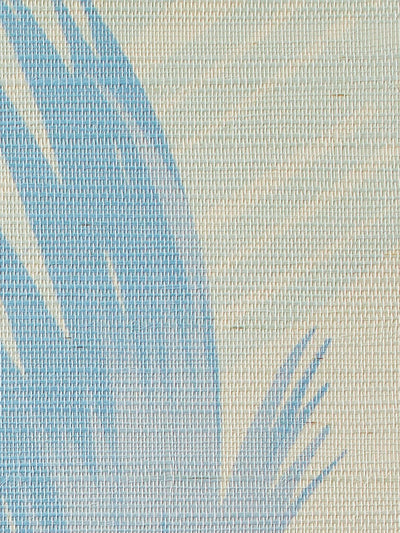 'Belafonte Palm' Grasscloth' Wallpaper by Nathan Turner - Blue