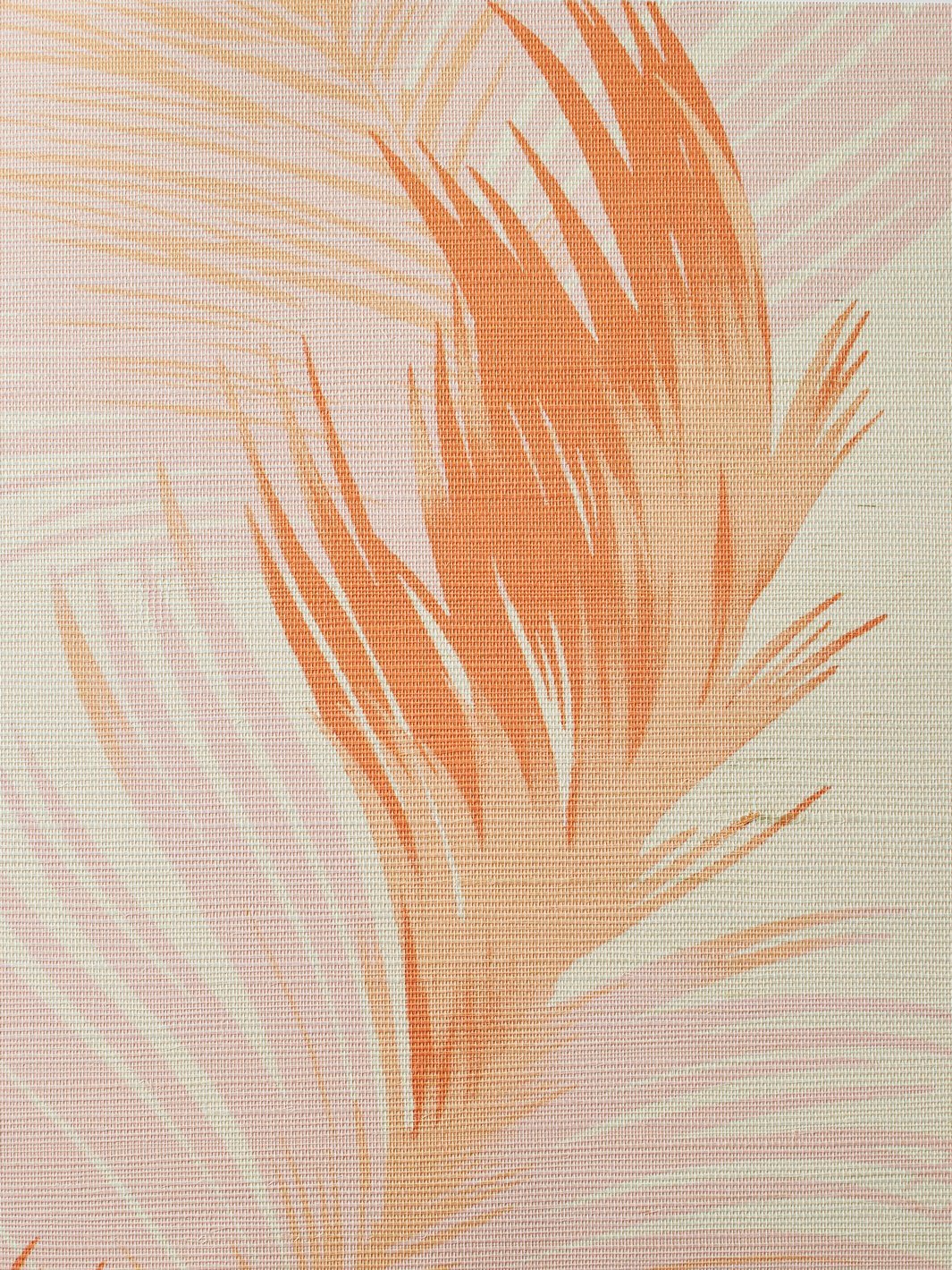 'Belafonte Palm' Grasscloth' Wallpaper by Nathan Turner - Orange