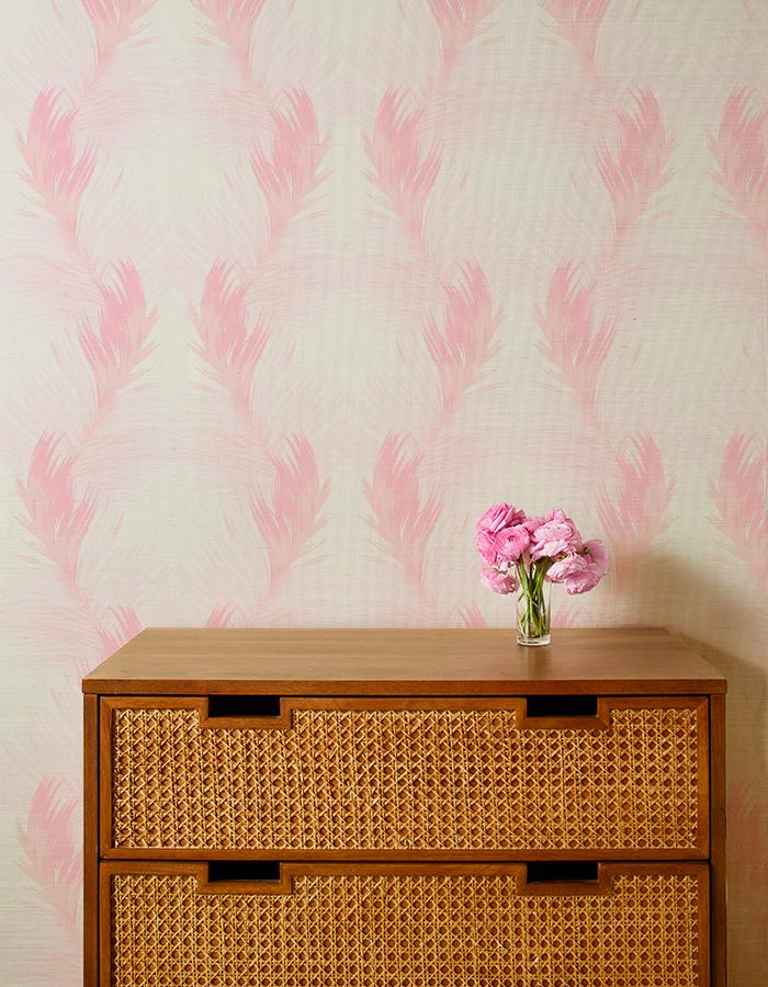 'Belafonte Palm' Grasscloth Wallpaper by Nathan Turner - Pink