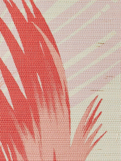 'Belafonte Palm' Grasscloth' Wallpaper by Nathan Turner - Red