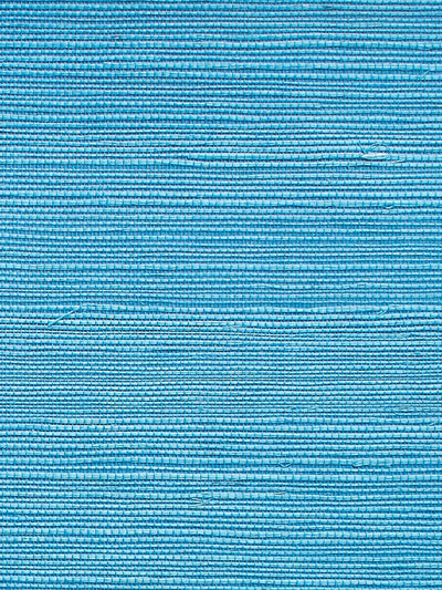 'Solid Grasscloth' Wallpaper by Wallshoppe - Bright Blue