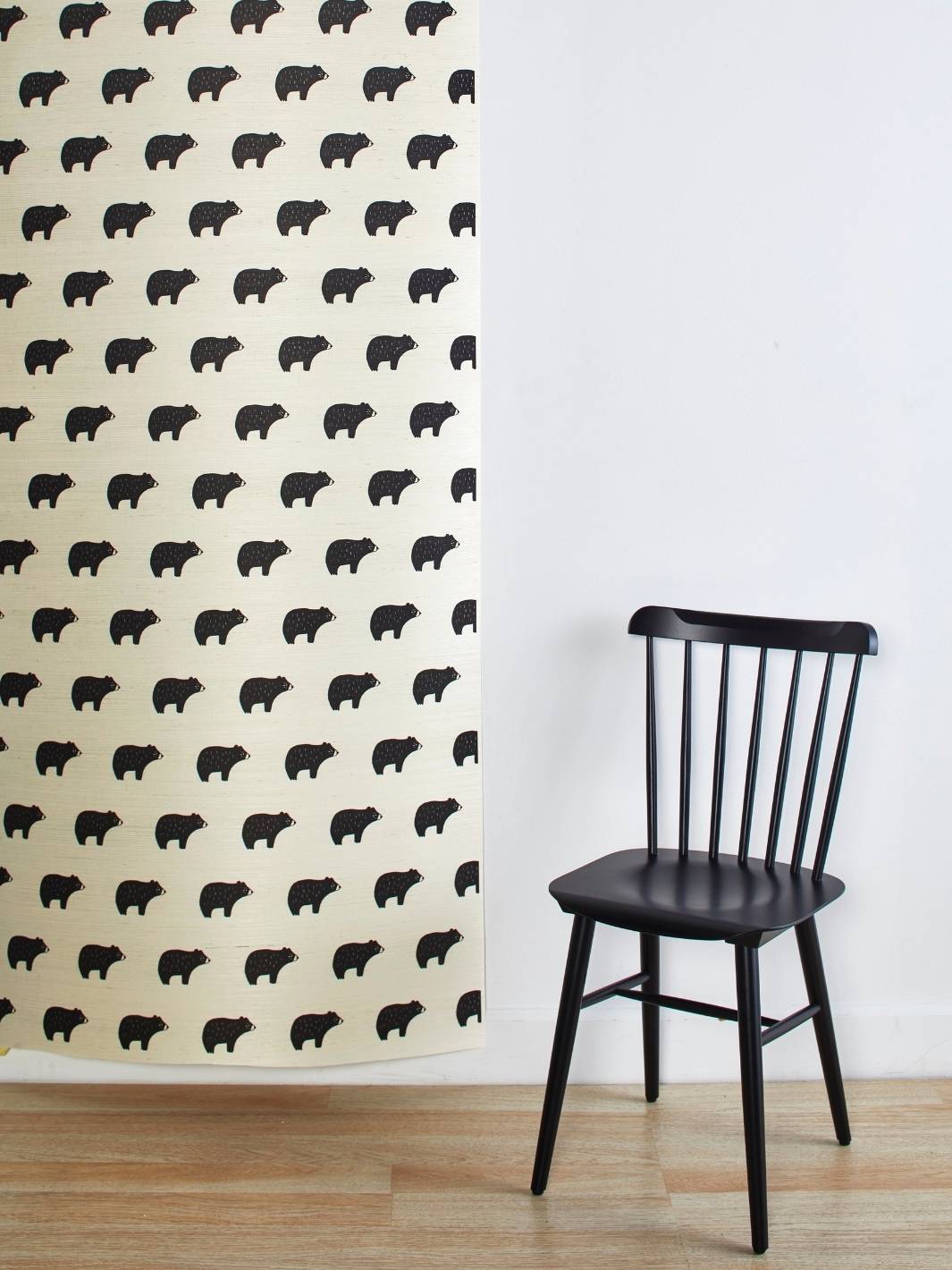 chubby bear black grasscloth