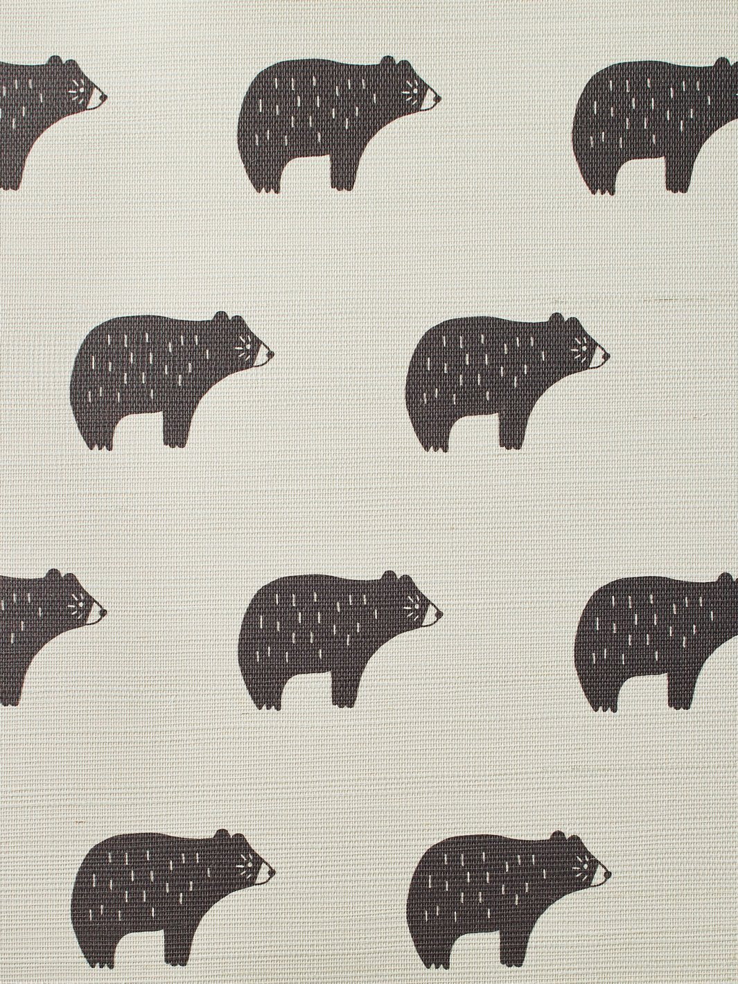 'Chubby Bear' Grasscloth' Wallpaper by Tea Collection - Chocolate