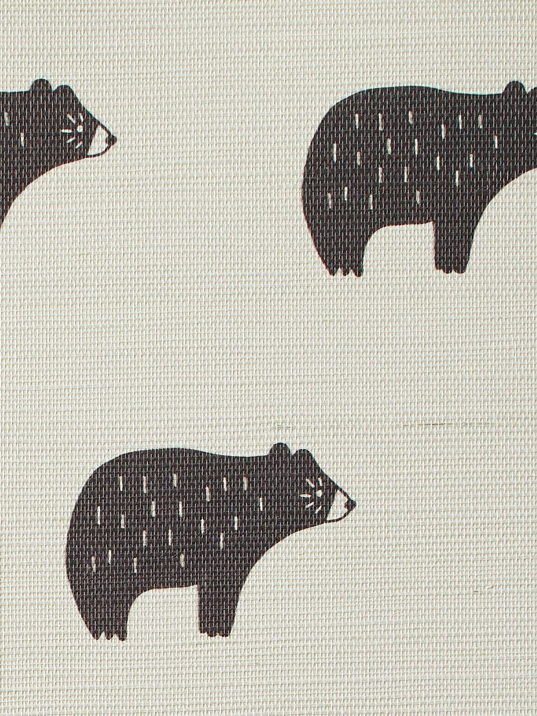 'Chubby Bear' Grasscloth' Wallpaper by Tea Collection - Chocolate