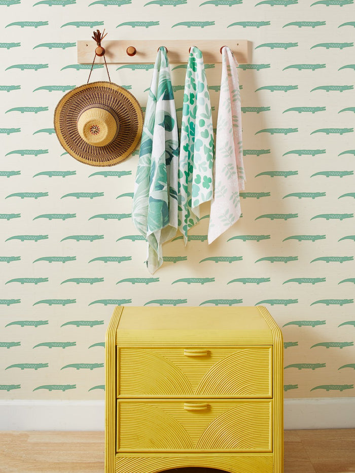 'Crocodile' Grasscloth Wallpaper by Tea Collection