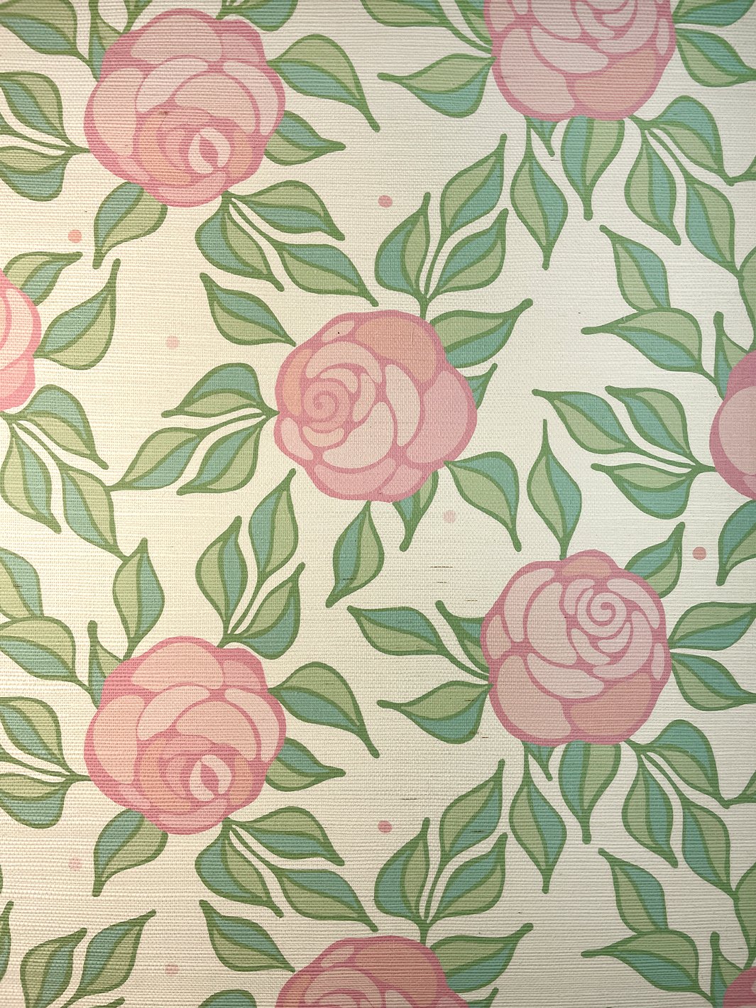 groovy floral grasscloth wallpaper by barbie ballet slipper