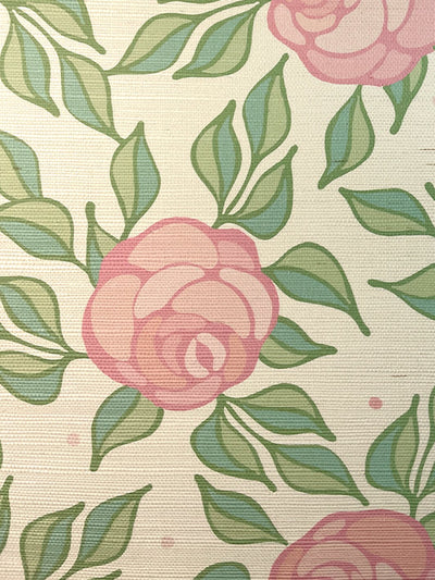 groovy floral grasscloth wallpaper by barbie ballet slipper