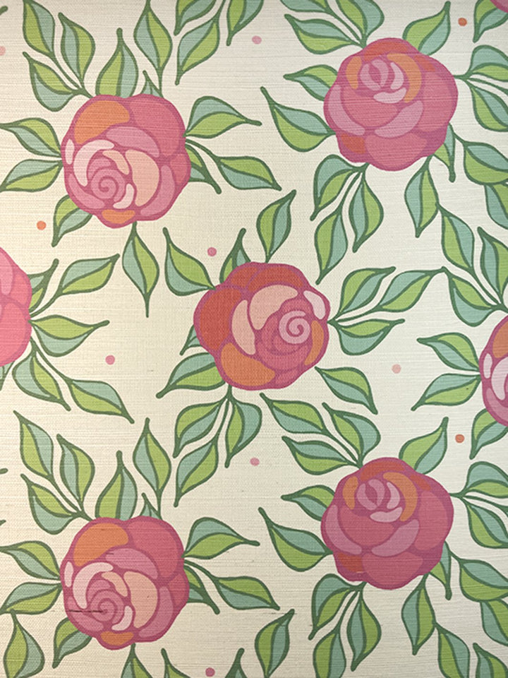 groovy floral grasscloth wallpaper by barbie berry