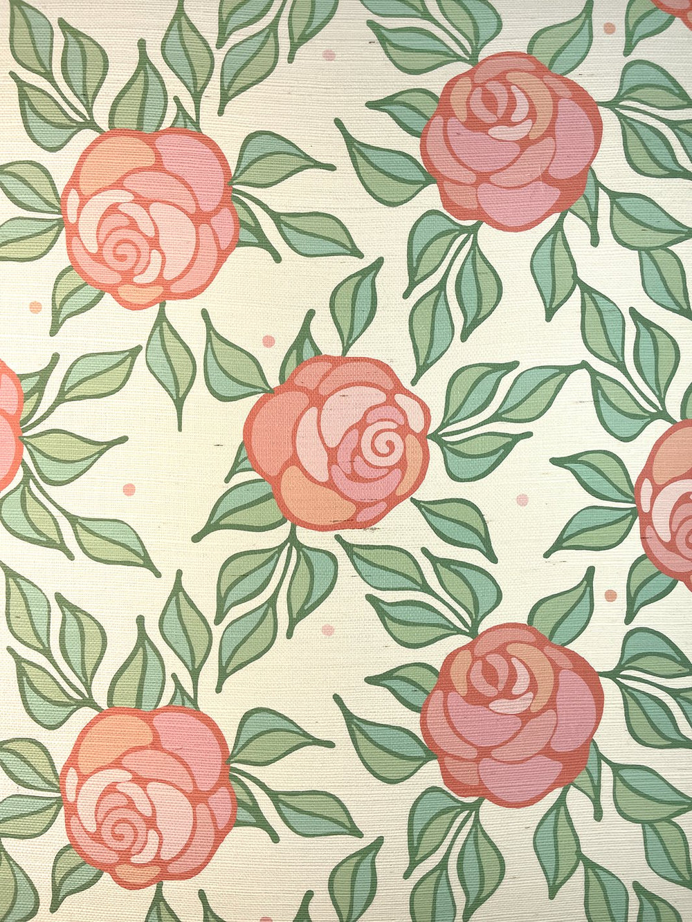 groovy floral grasscloth wallpaper by barbie watermelon