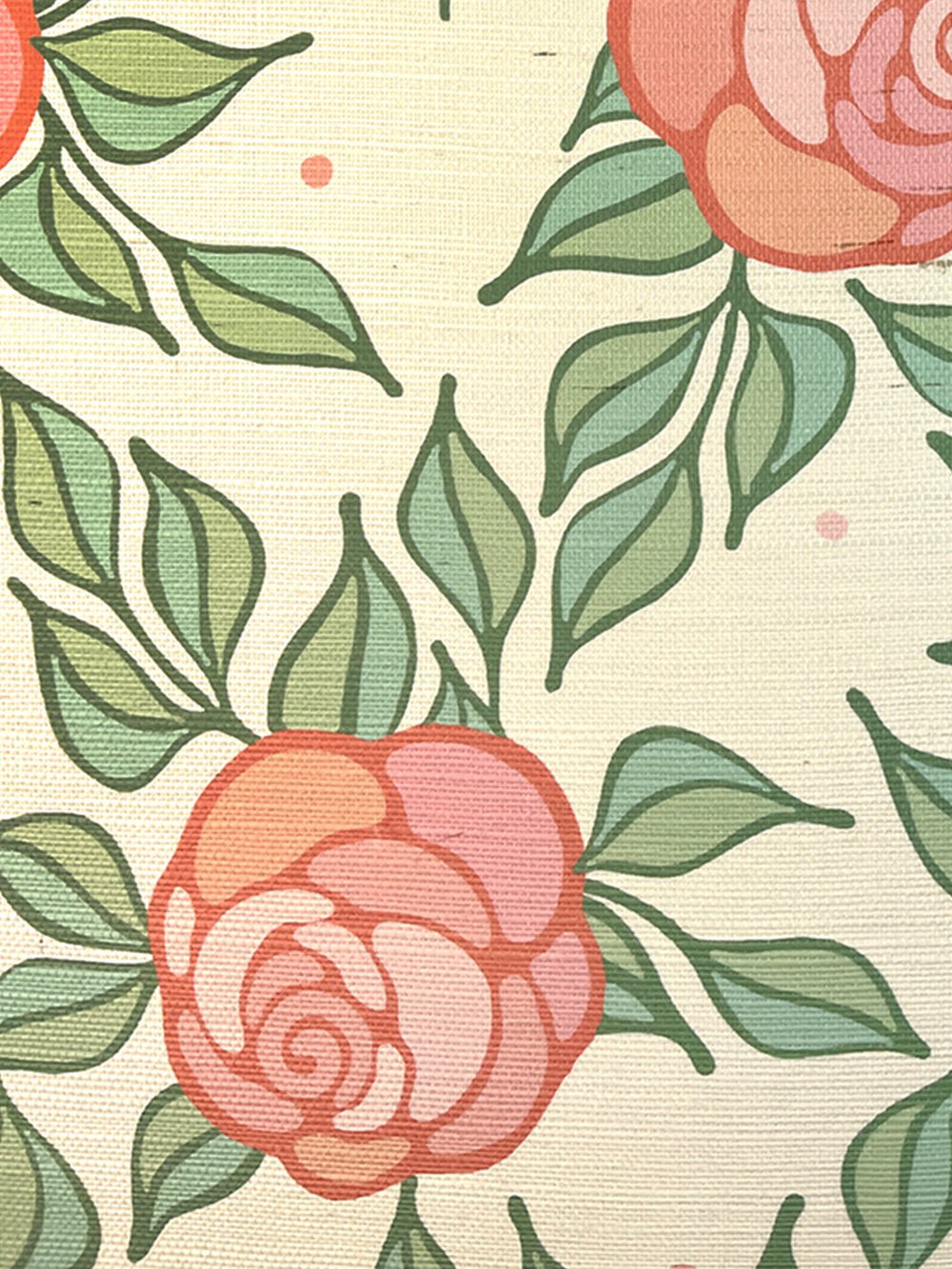 groovy floral grasscloth wallpaper by barbie watermelon