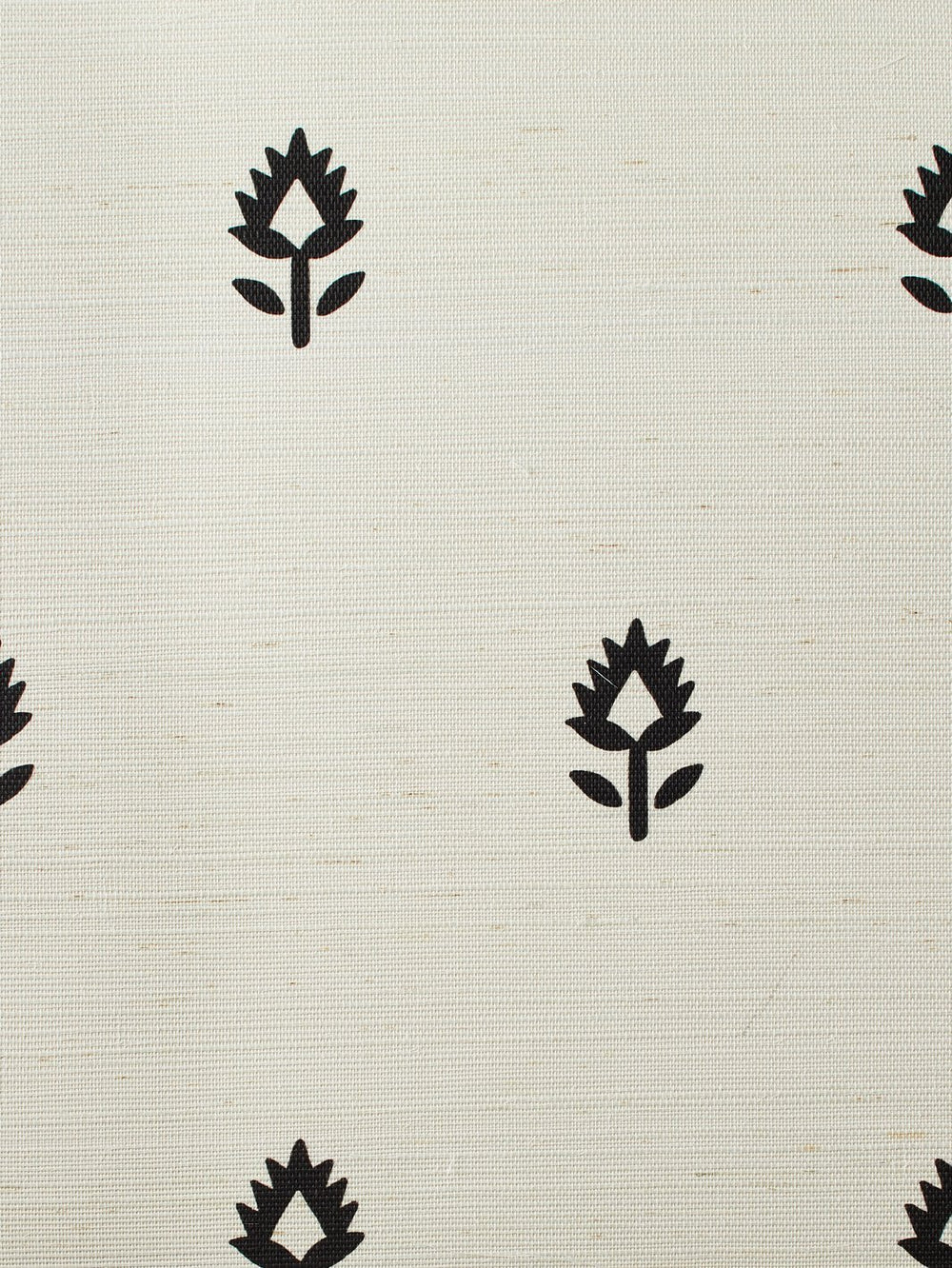 large block print black grasscloth