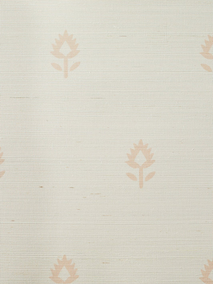 large block print pink grasscloth