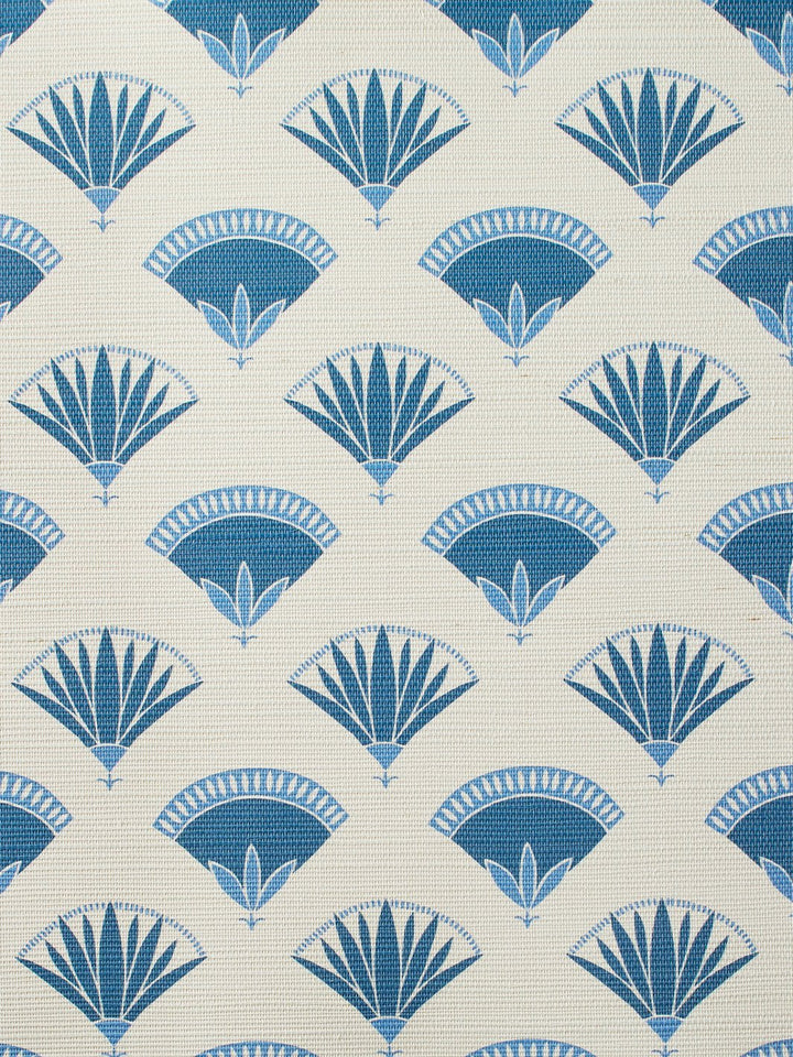 lotus papyrus blue grasscloth