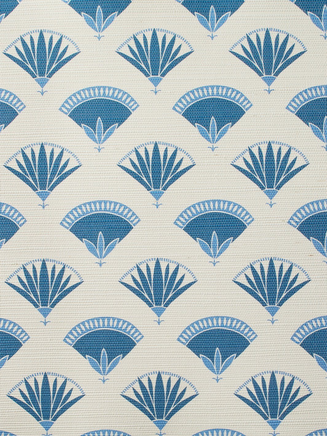 'Lotus & Papyrus' Grasscloth' Wallpaper by Tea Collection - Blue