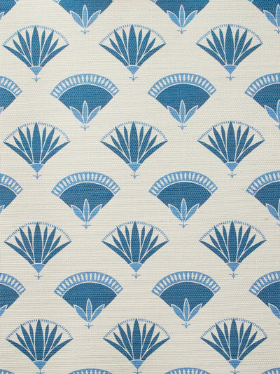 'Lotus & Papyrus' Grasscloth' Wallpaper by Tea Collection - Blue