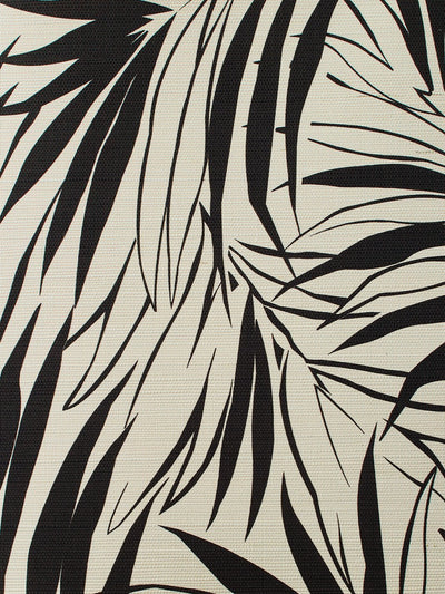 'Majesty Palm' Grasscloth' Wallpaper by Wallshoppe - Black