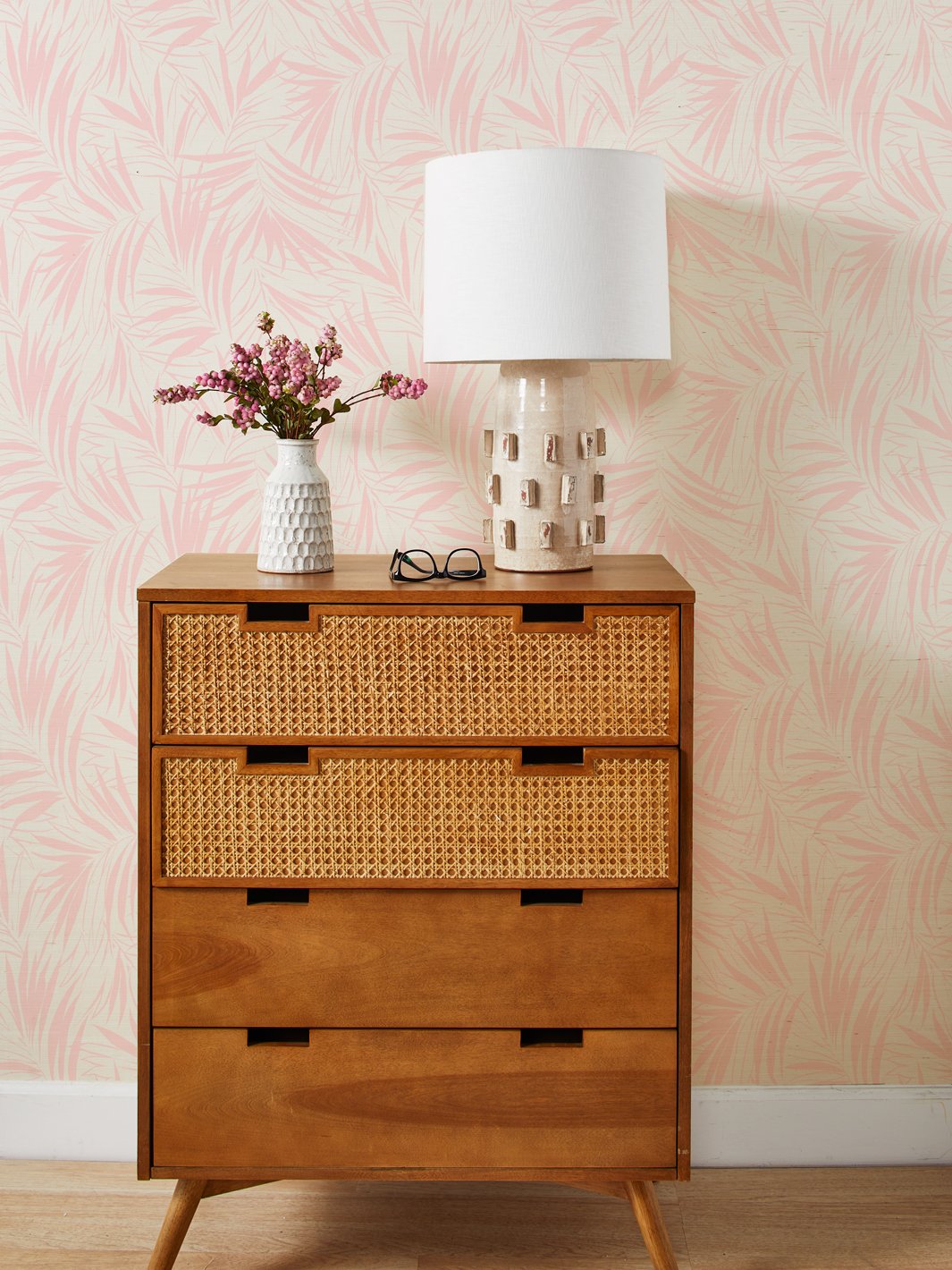 majesty palm pink grasscloth