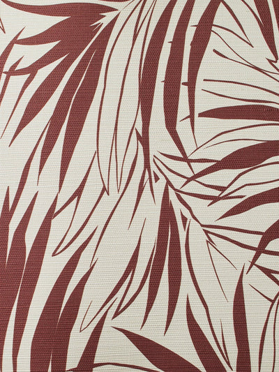 'Majesty Palm' Grasscloth' Wallpaper by Wallshoppe - Rust