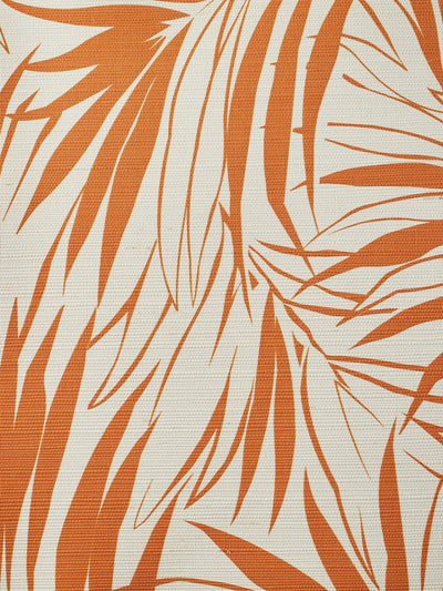 'Majesty Palm' Grasscloth' Wallpaper by Wallshoppe - Terracotta