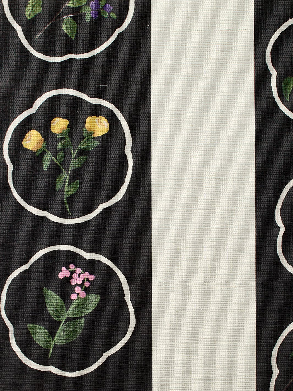 montaigne stripe black grasscloth