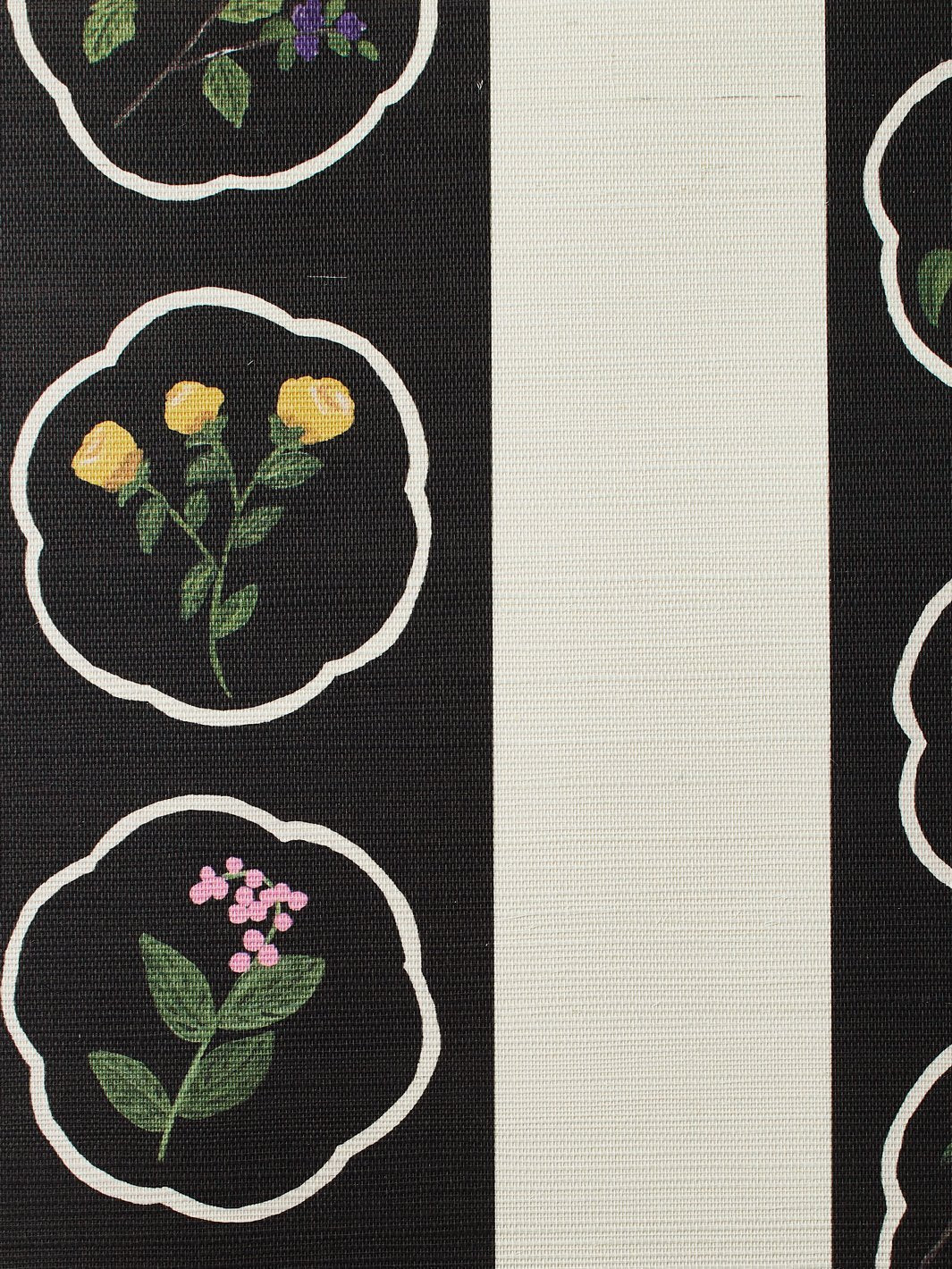 montaigne stripe black grasscloth