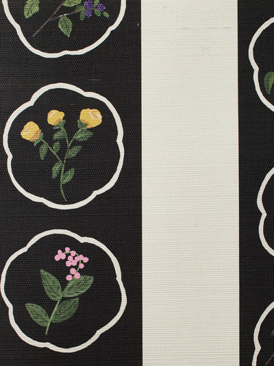 montaigne stripe black grasscloth