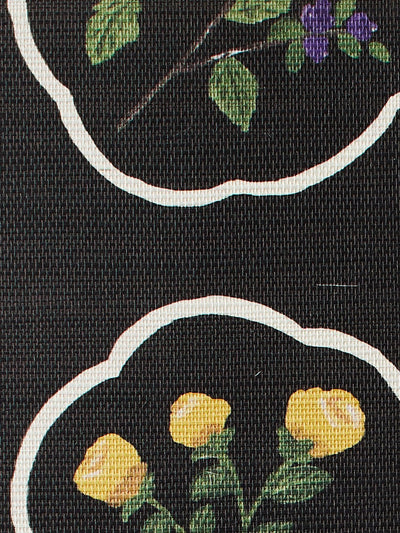 montaigne stripe black grasscloth