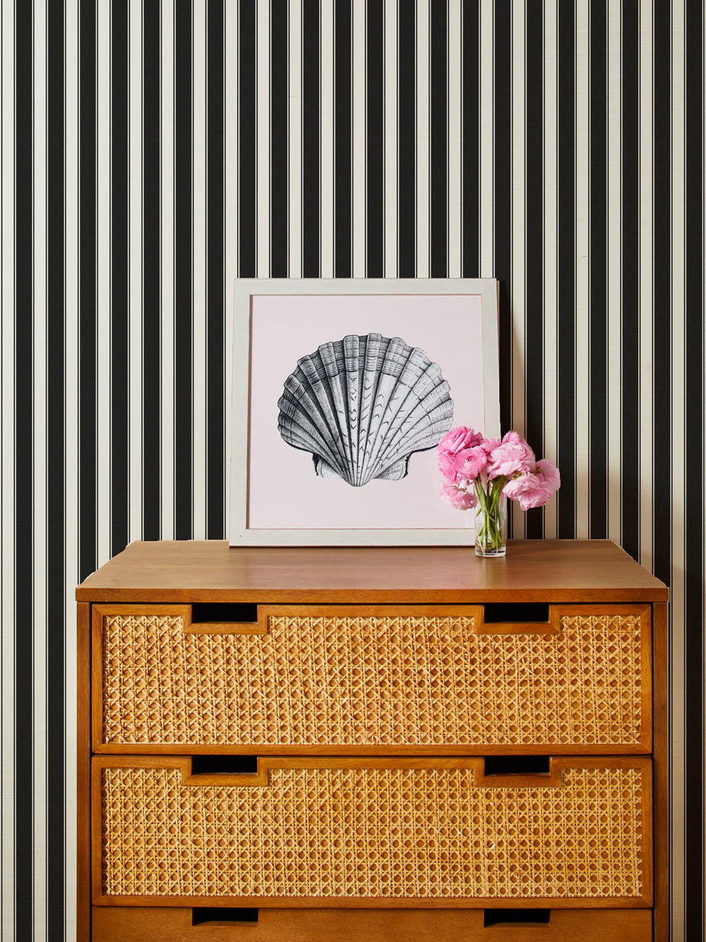 ojai stripe black grasscloth