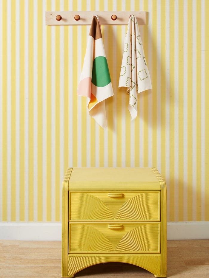 'Ojai Stripe' Grasscloth Wallpaper by Wallshoppe - Yellow