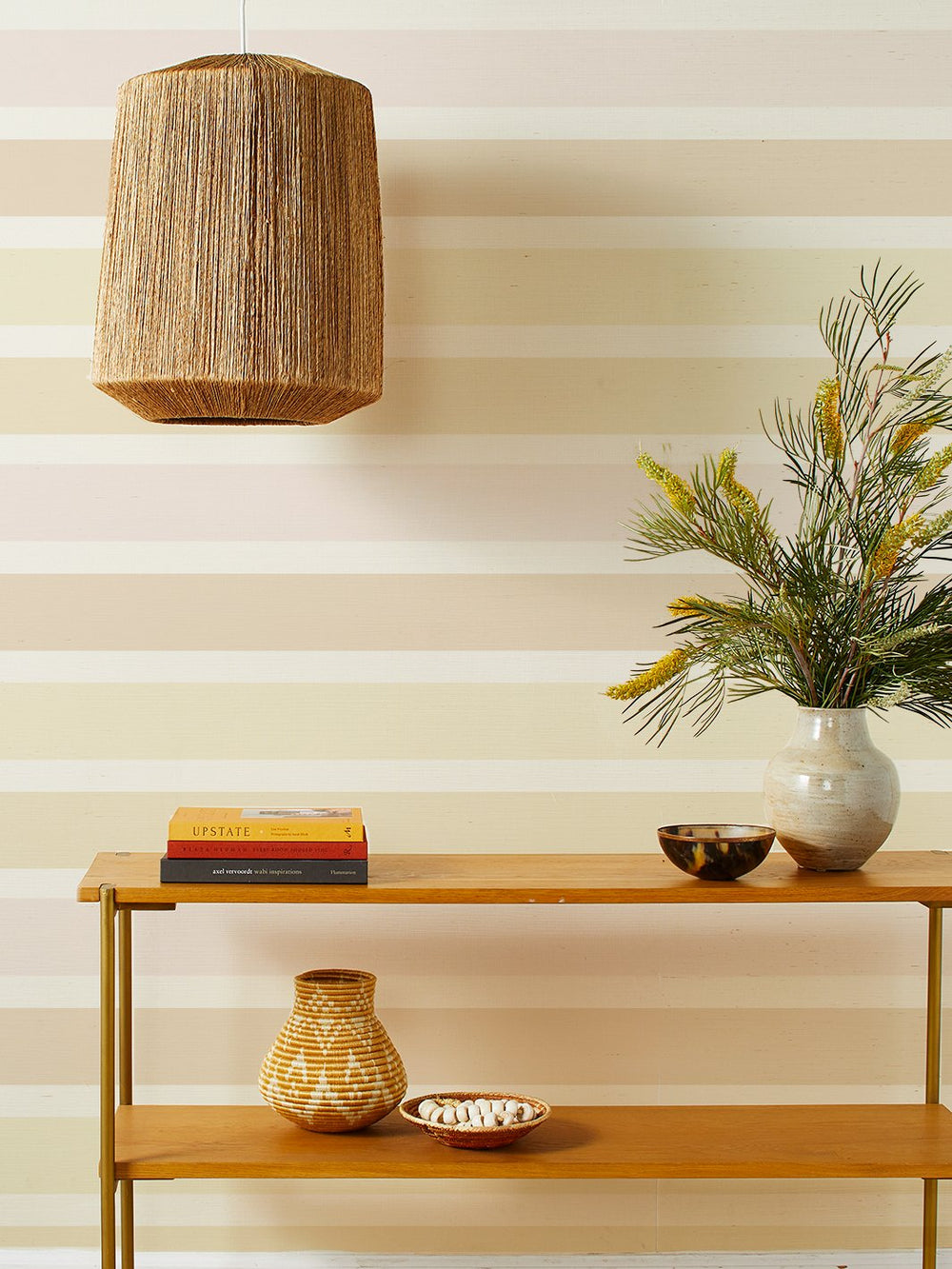 ombre stripe grasscloth wallpaper by barbie oat