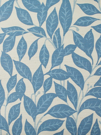 'Orchard Leaves' Grasscloth' Wallpaper by Wallshoppe - Blue