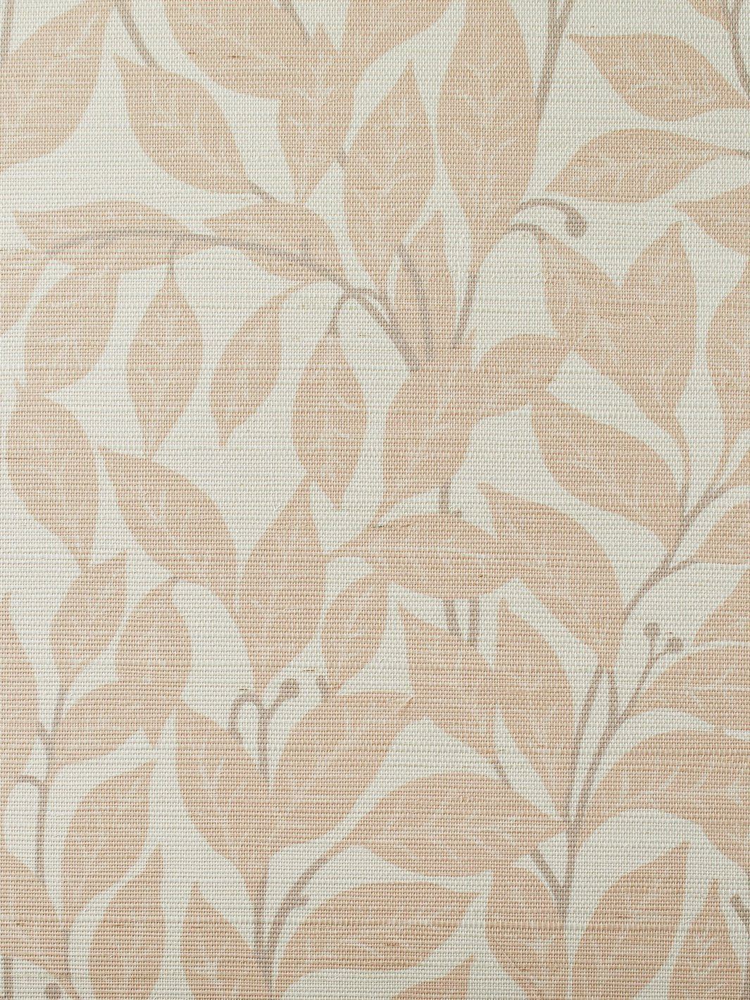 'Orchard Leaves' Grasscloth' Wallpaper by Wallshoppe - Blush