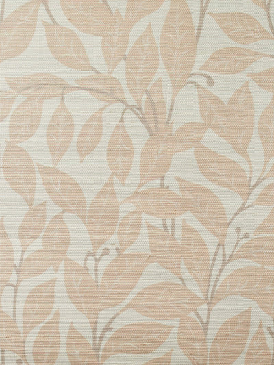 'Orchard Leaves' Grasscloth' Wallpaper by Wallshoppe - Blush