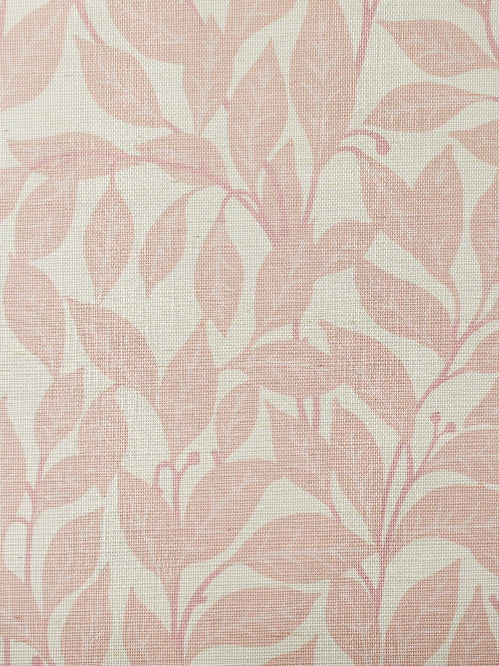 orchard leaves pink grasscloth